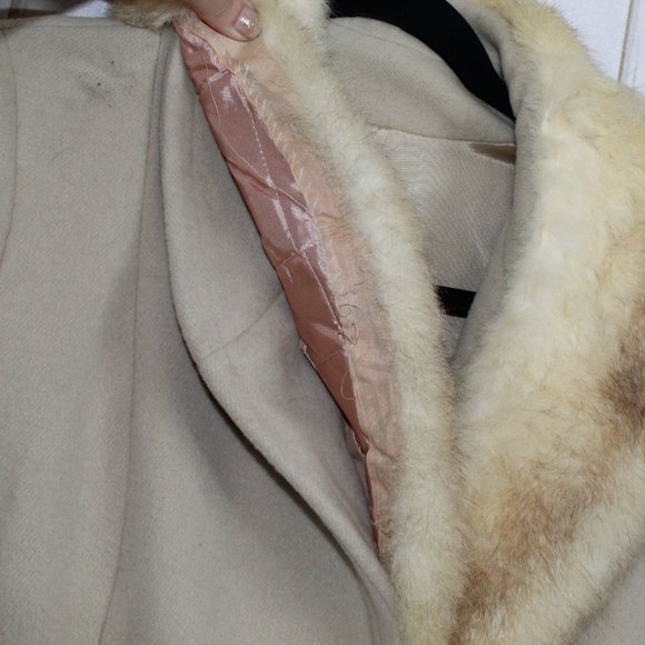 Vintage! JULES MILLER Faux Fur Long Dress Coat L - Picture 8 of 13